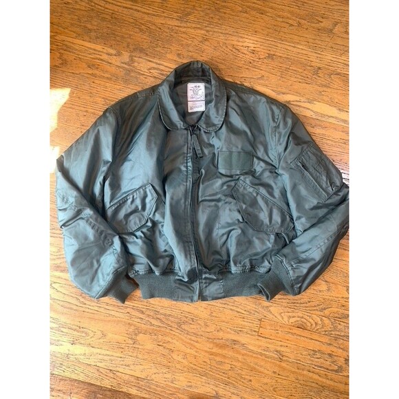 US Military Summer Men's Flyer's Jacket XL CWU-36/P Aramid Sage Green Vintage - Picture 1 of 11